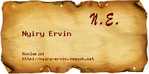 Nyiry Ervin névjegykártya